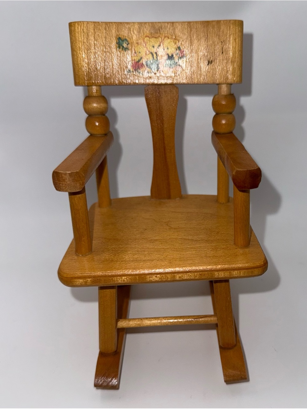 VTG 1950's Strombecker Mini
Wooden Rocking Chair 7"
Dollhouse Furniture 3 Bears